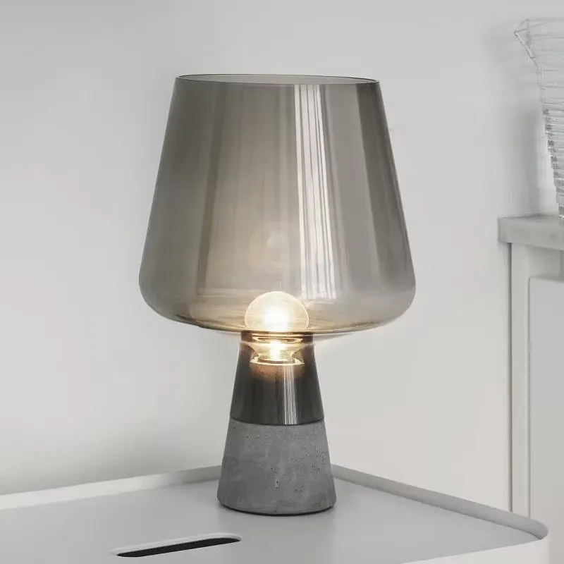 Glass Bed - Lampu Meja Semen Bergaya Nordik yang
