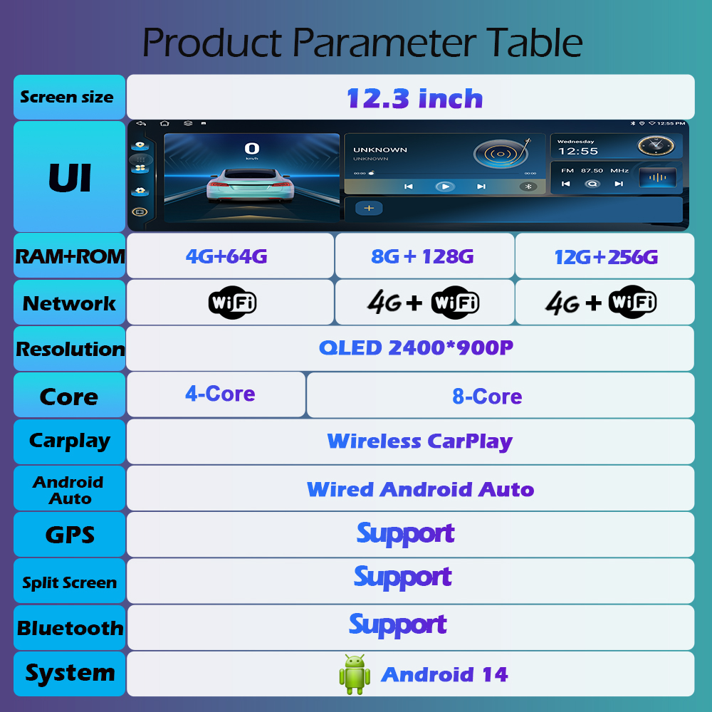 12.3 Inci QLED 2400*900P Carpl - Cr Touch ulasan dan harga
