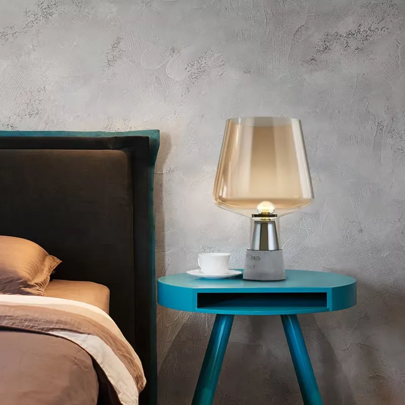 Lampu Meja Semen Bergaya Nordi - Glass Bed ulasan dan harga