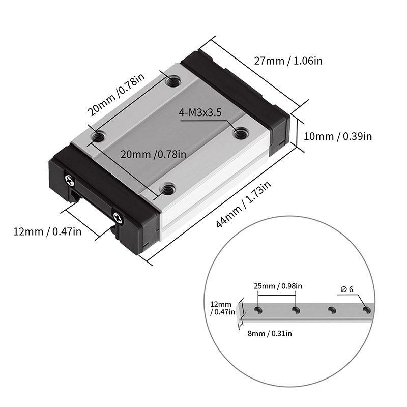 MGN7 MGN12 MGN15 MGN9 L dari 1 - Linear Rail Mgn12H Set ulasan dan harga