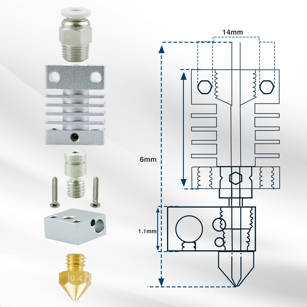 Untuk Creality Ender 3 CR-10 C - Hotend 0.4Mm ulasan dan harga
